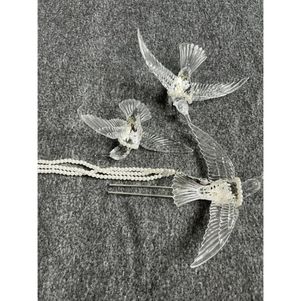 Women headwear‎ fringe bridal wedding dress hair accessories magpie set